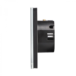 Vienpolis sensorinis jungiklio dangtelis Feelspot, juodas, 47x47mm
