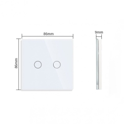 Dvipolis sensorinis jungiklio dangtelis Feelspot, baltas, 86x86mm