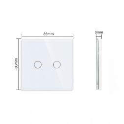 Dvipolis sensorinis jungiklio dangtelis Feelspot, baltas, 86x86mm