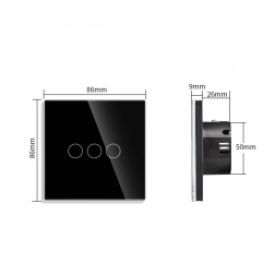 WiFi tripolis sensorinis jungiklis Feelspot, juodas 600W