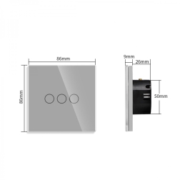 WiFi tripolis sensorinis jungiklis Feelspot, pilkas 600W