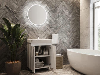 Vonios spintelė su praustuvu TN-60 balta