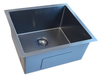 Nerūdijančio plieno plautuvė D4843HB BLACK su sifonu 1.2 mm