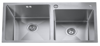 Nerūdijančio plieno plautuvė S8446H Satin 1.0mm su sifonu 