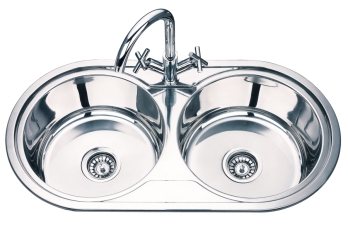 Nerūdijančio plieno plautuvė S8344P matt su sifonu