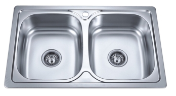 Nerūdijančio plieno plautuvė S8050PB dekor su sifonu 