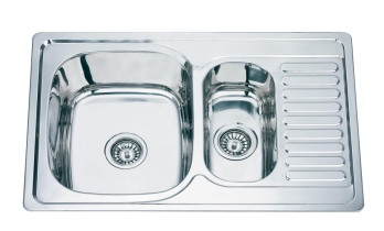 Nerūdijančio plieno plautuvė S7850P matt su sifonu