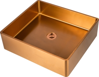 Nerūdijančio plieno plautuvė S4837HYB bronze 1.2 mm padedama ant stalviršio