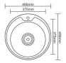 Nerūdijančio plieno plautuvė D4949UA 0.6mm su sifonu